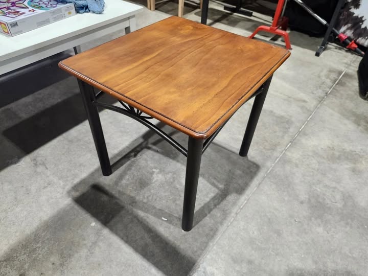 Small Wood & Metal Accent Table