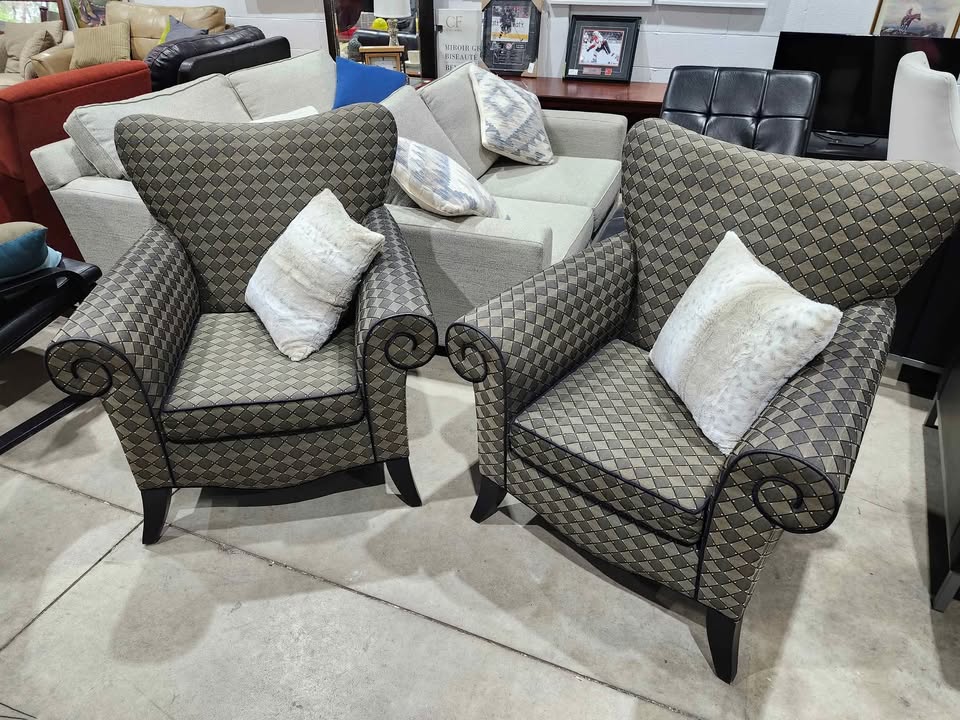 Custom Vogel Patterned Armchair - 2 Available