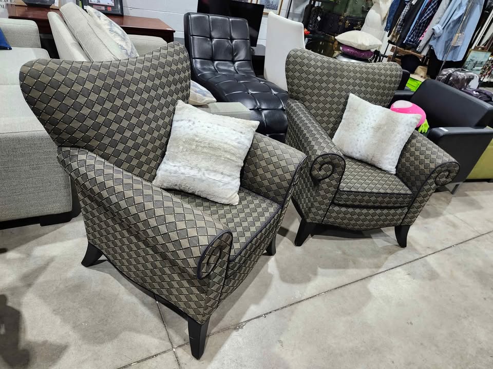 Custom Vogel Patterned Armchair - 2 Available