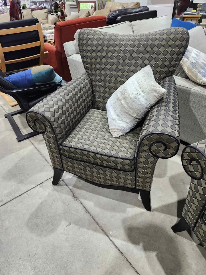 Custom Vogel Patterned Armchair - 2 Available