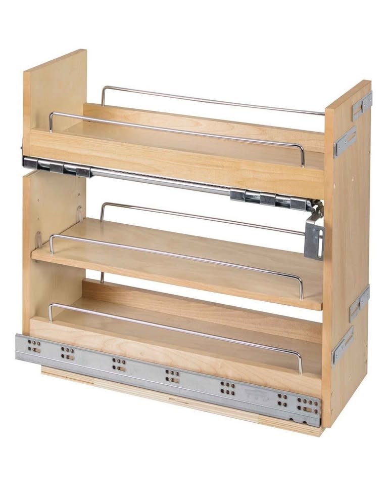 8.5" Width No Wiggle Drawer Base Cabinet Pullout with Soft-Close Undermount Slides, 9" Width Opening