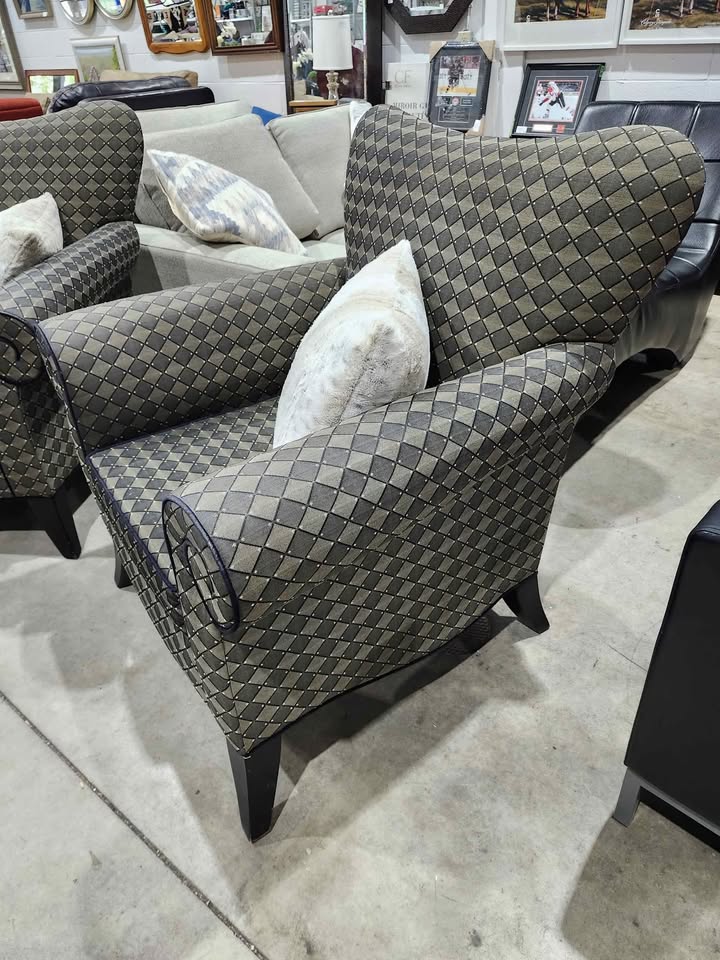 Custom Vogel Patterned Armchair - 2 Available