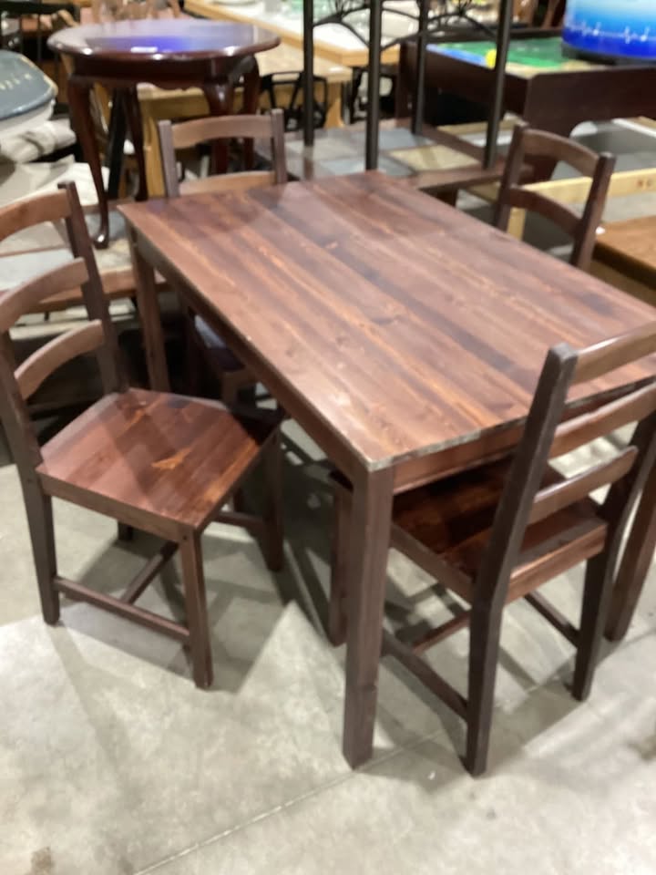 Wooden Dining Table and Chairs Set
