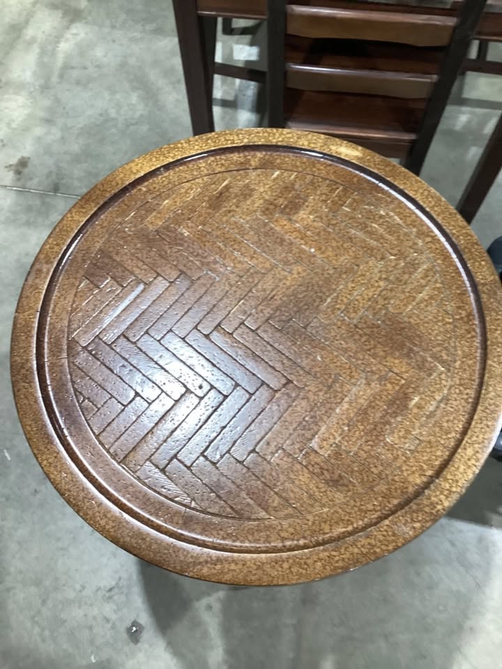 Round Wooden Accent Table