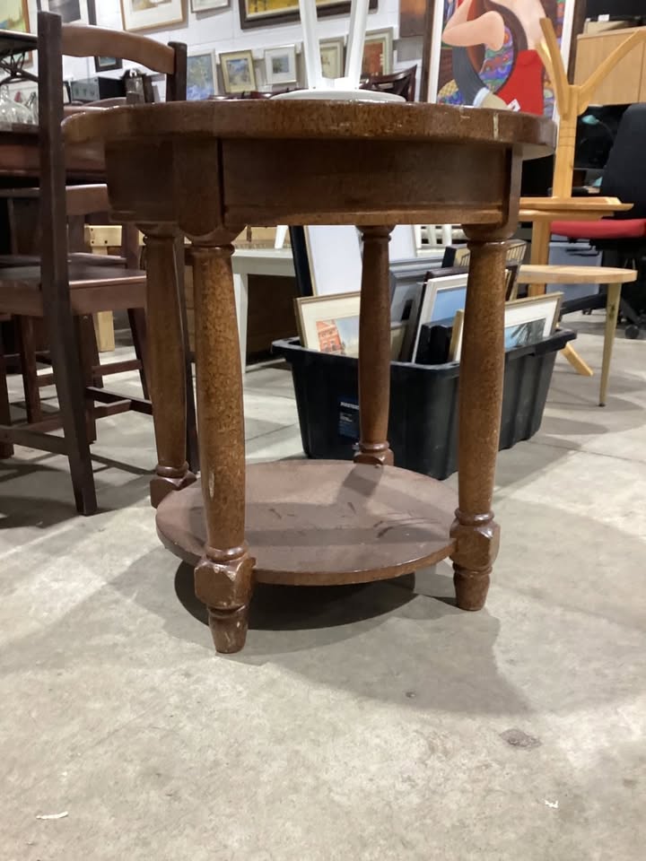 Round Wooden Accent Table