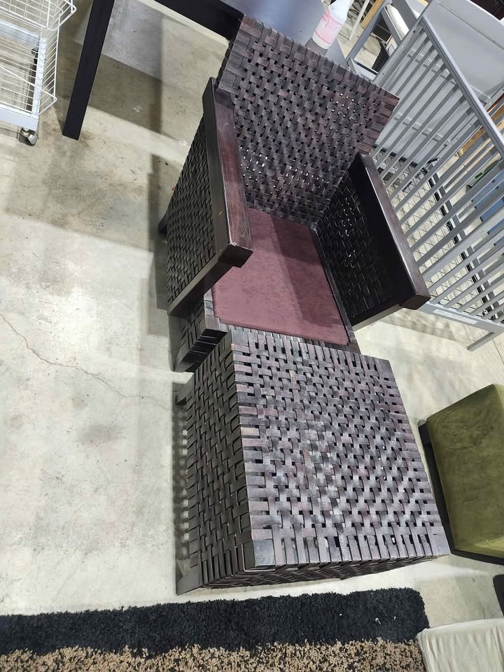Woven Chair and Ottoman - indoor/outdoor.