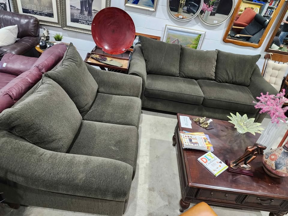 Olive Green Loveseat