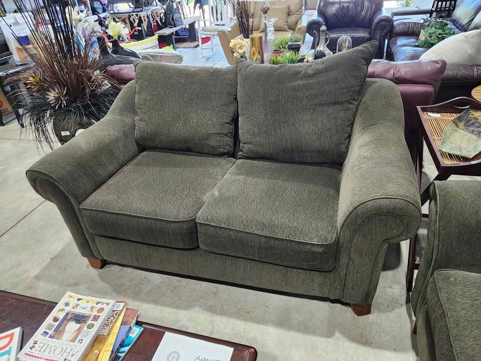 Olive Green Loveseat