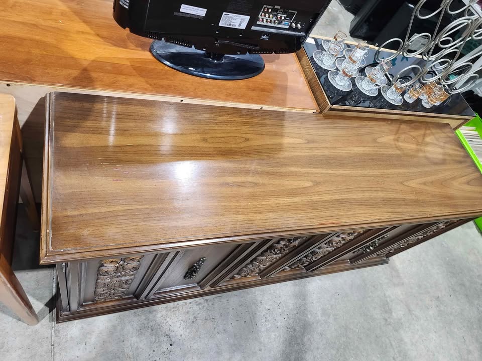 Vintage Walnut Buffet Sideboard