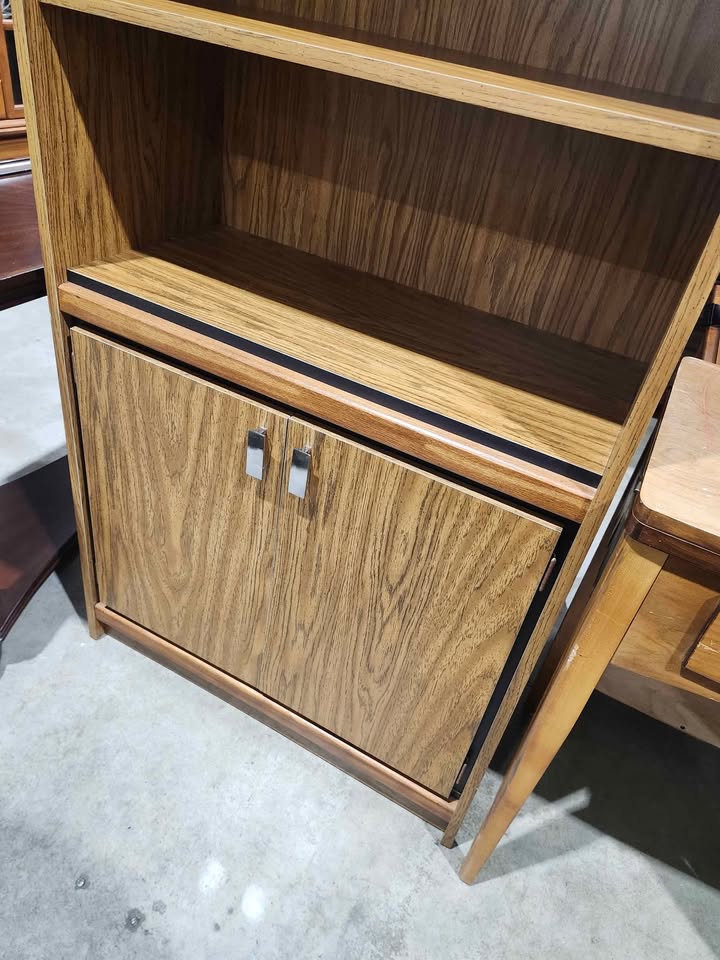 Wooden Bookcase with Cabinet