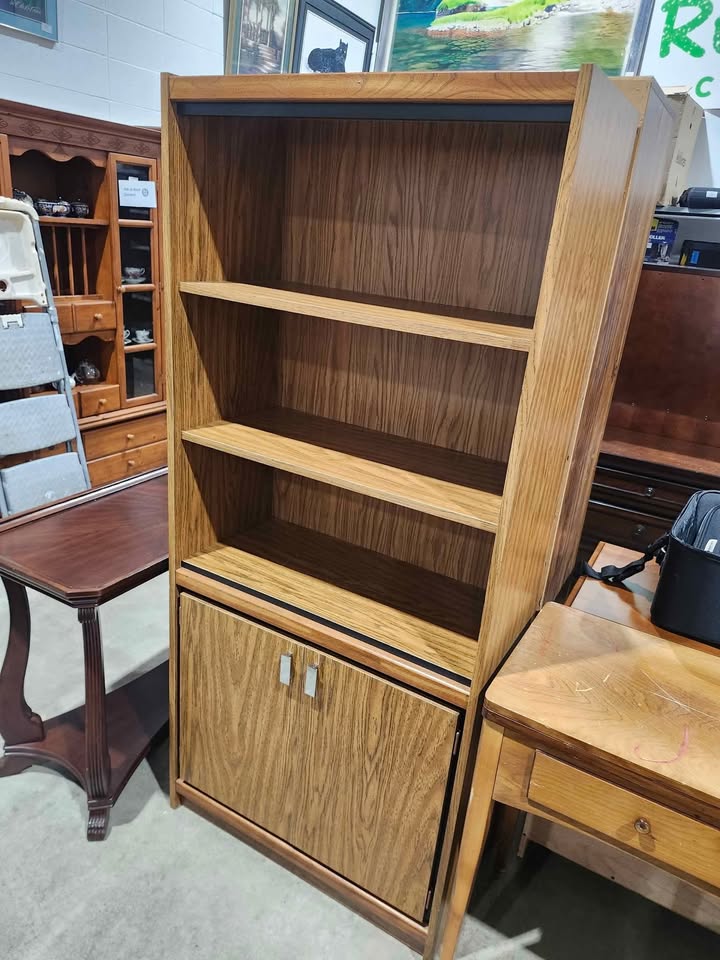 Wooden Bookcase with Cabinet