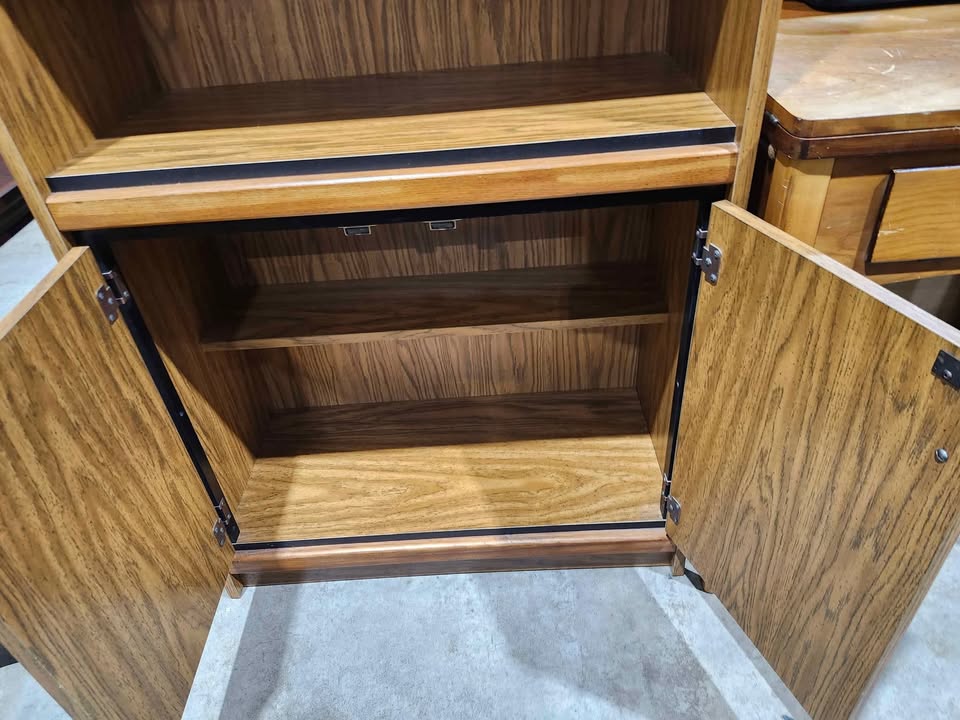 Wooden Bookcase with Cabinet