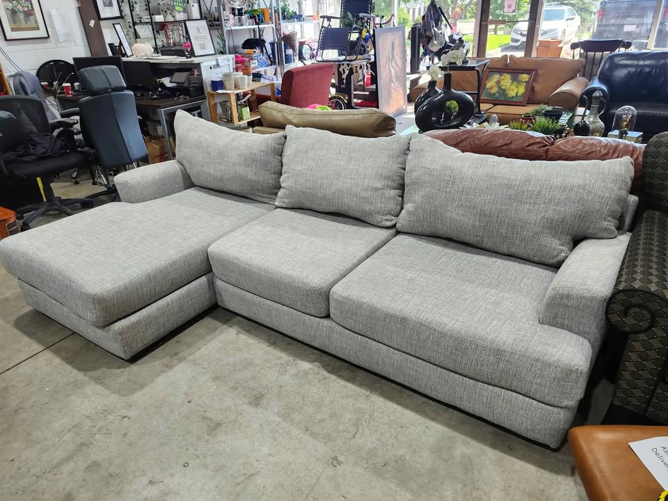 Grey Fabric Sectional Sofa