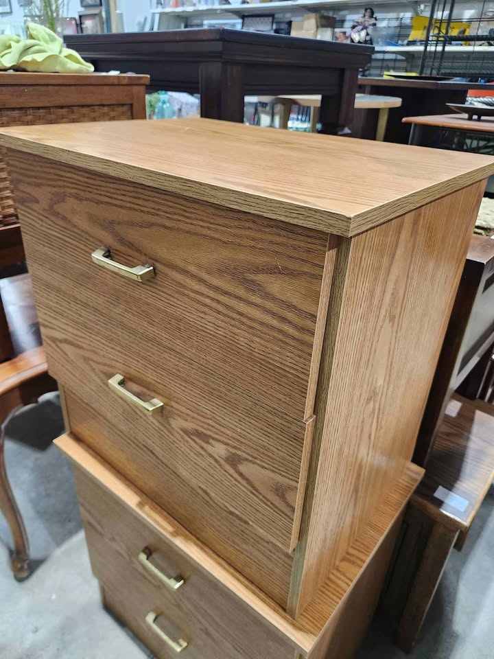 Wooden 2 Drawer Nightstand - 2 Available