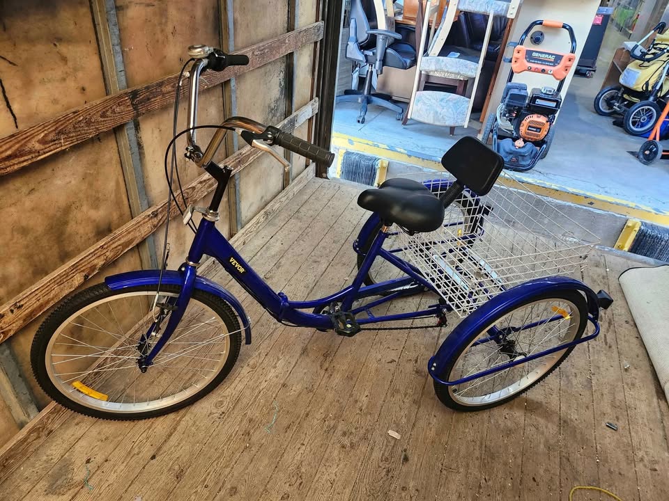 VEVOR 24" Three-Wheeled Folding Adult Tricycle