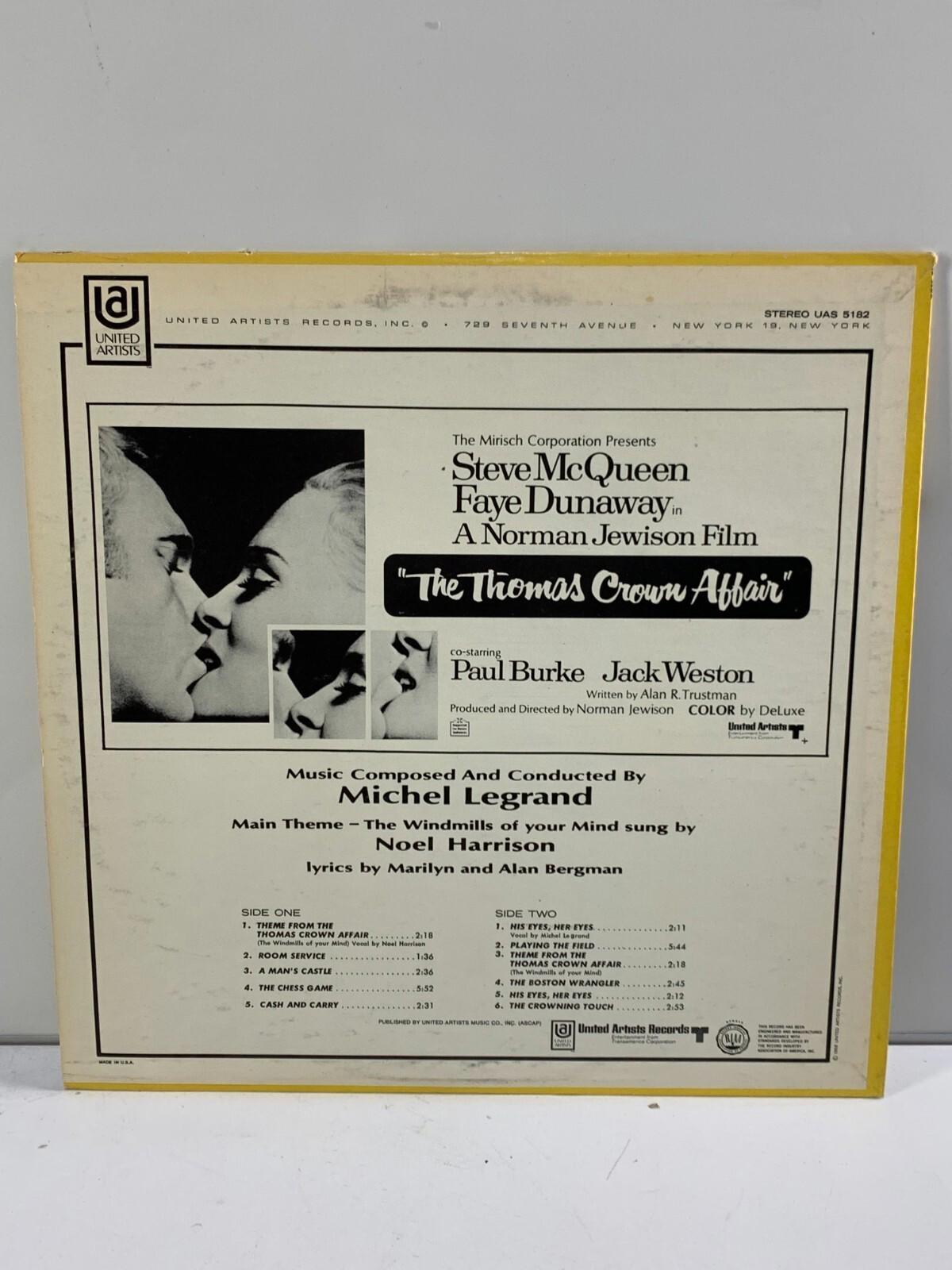 Original Motion Picture Score The Thomas Crown Affair - United Artists Records