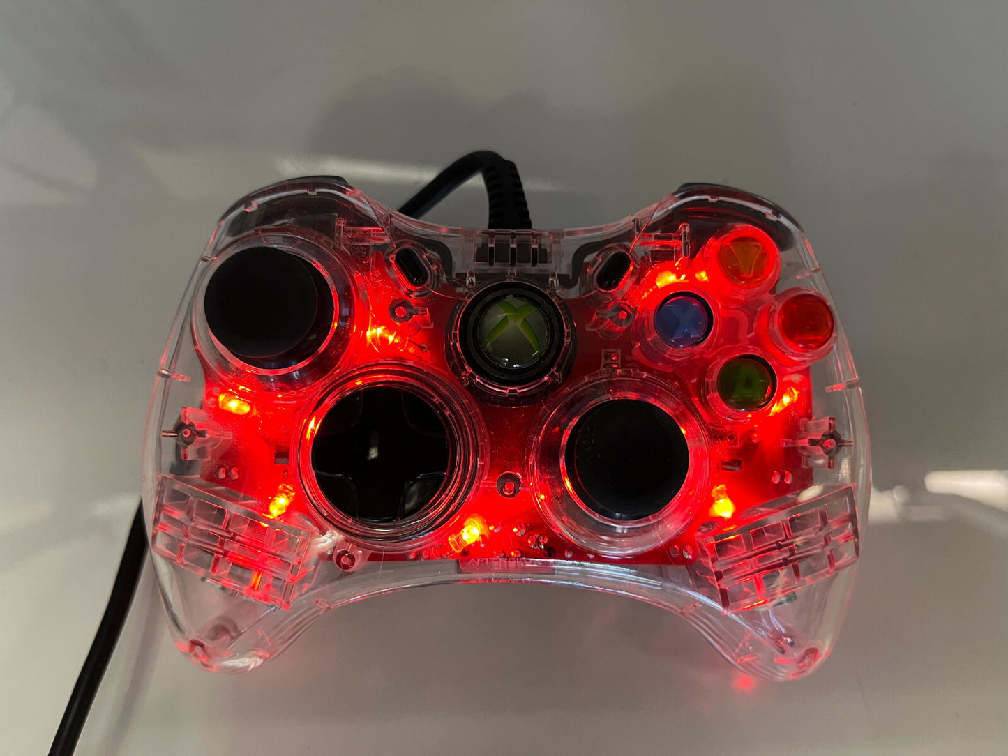 PDP Afterglow Xbox 360 Wired Controller Clear/Red PL-3702