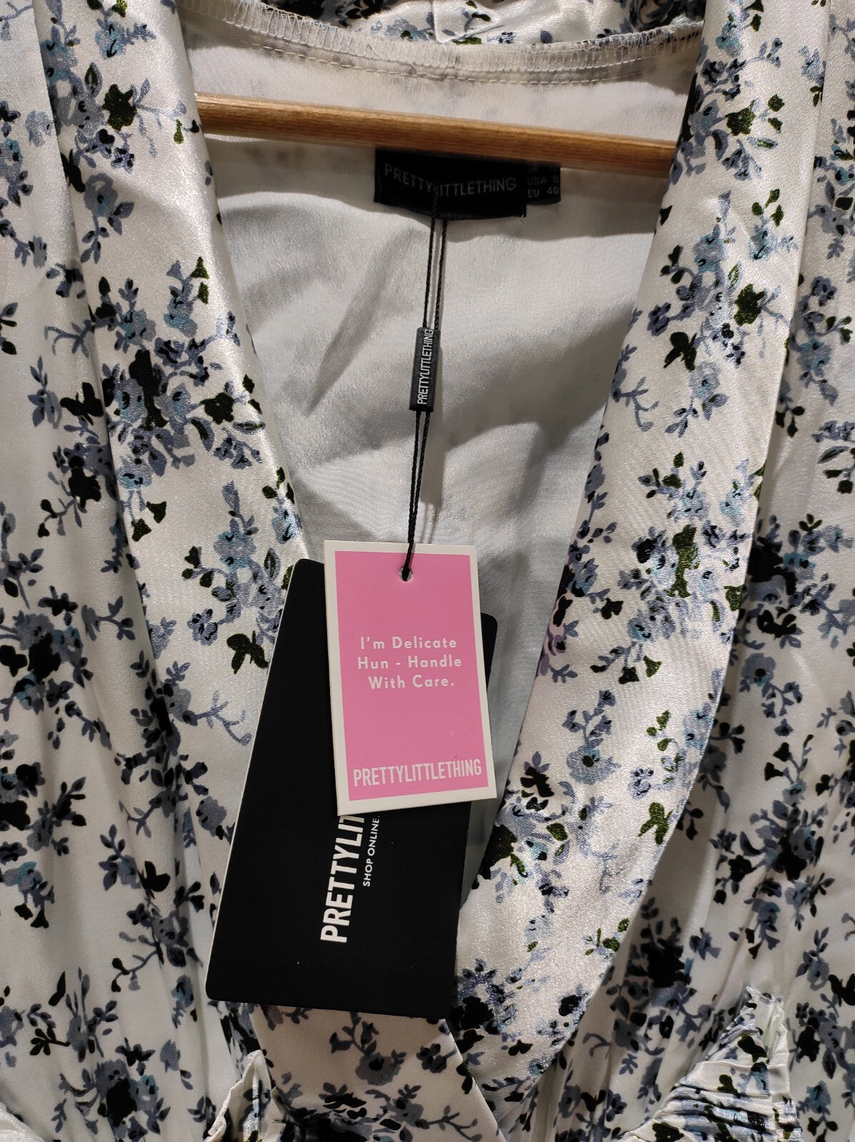 NWT Pretty Little Thing Women's Size 12 Floral Corset A Line Dress