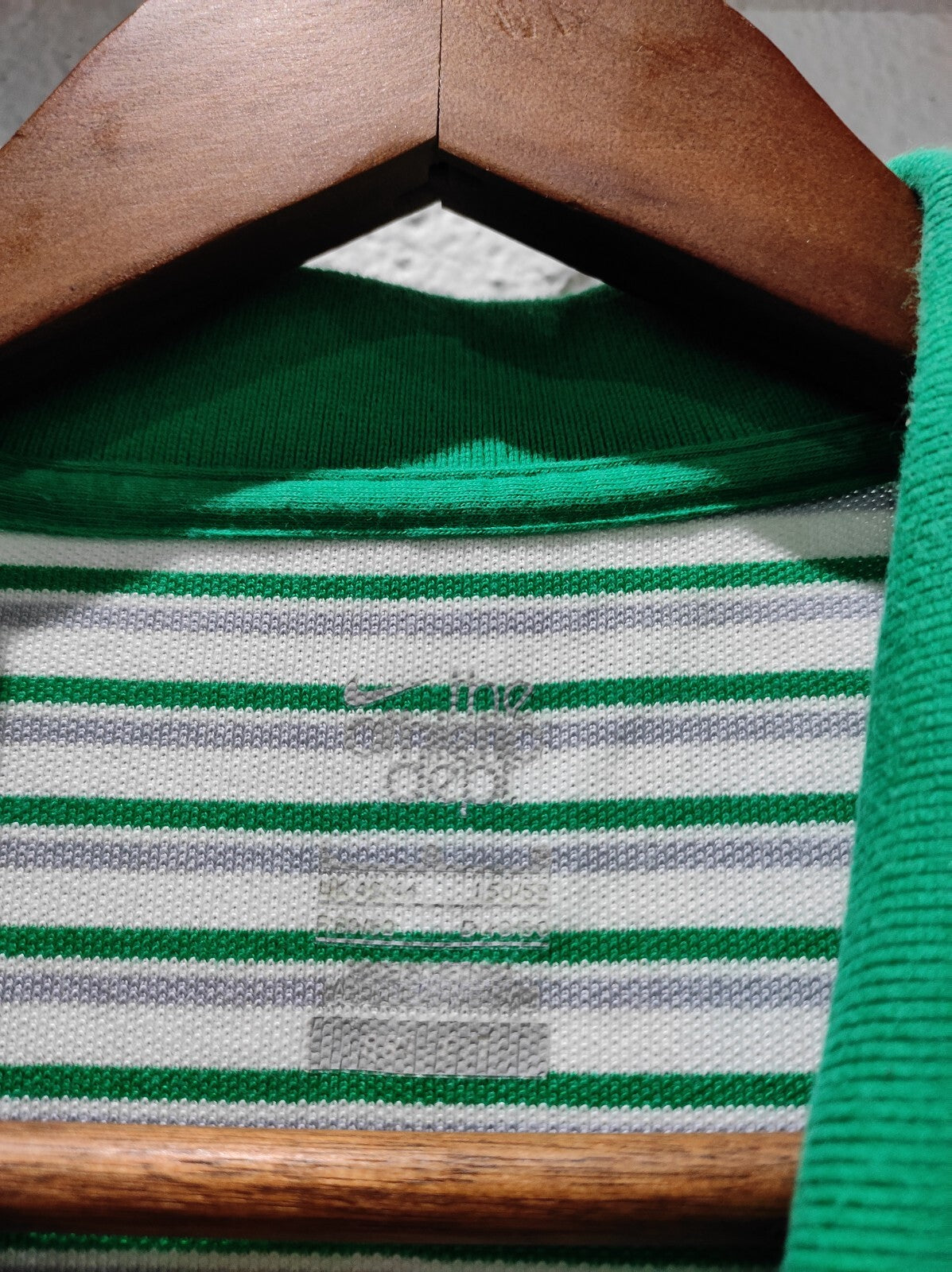 Nike Golf Standard Fit Dri-Fit Men's Green & White Striped Polo T-shirt