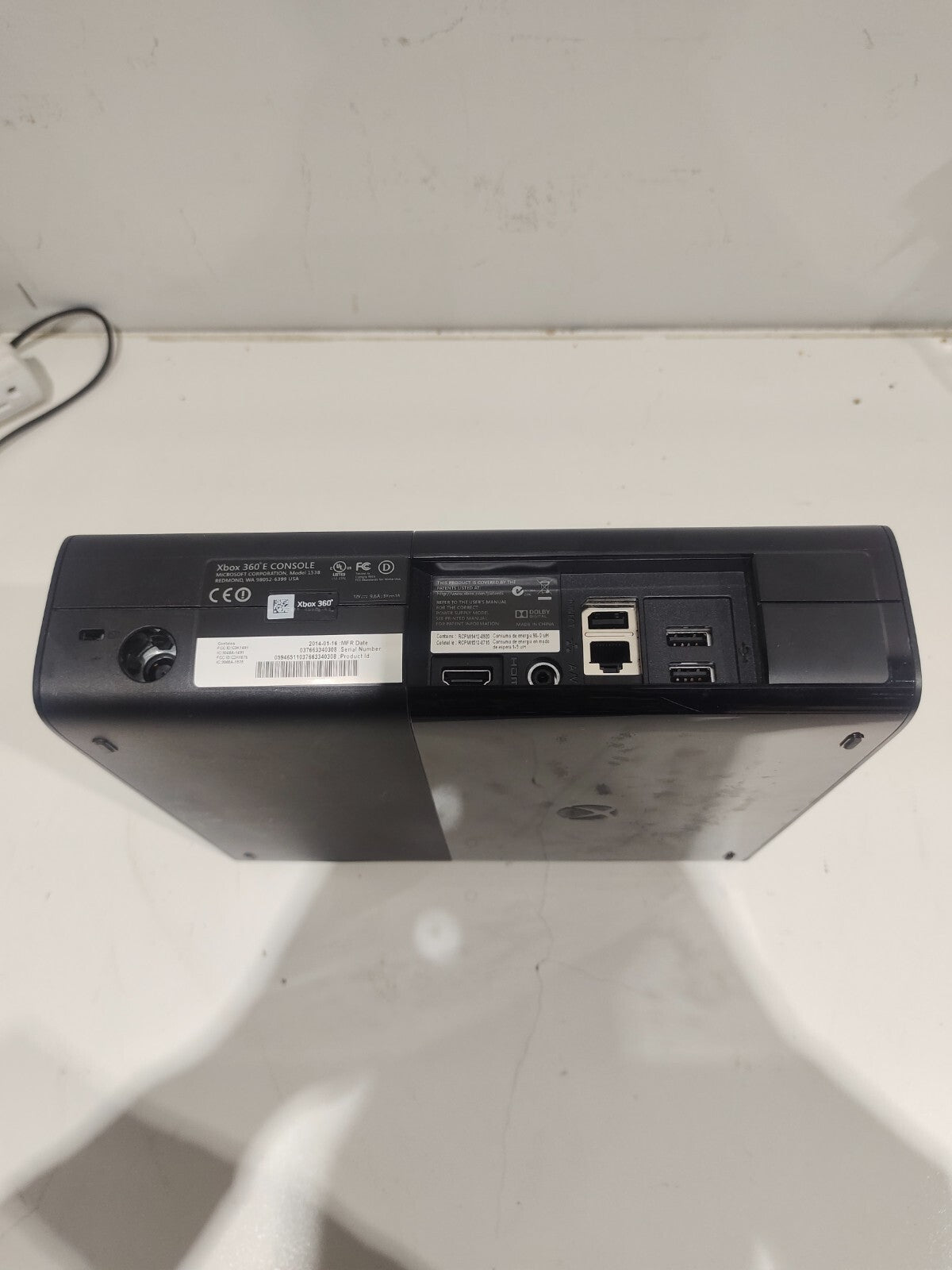 Black Microsoft Xbox 360 E 20GB Model 1538 Console