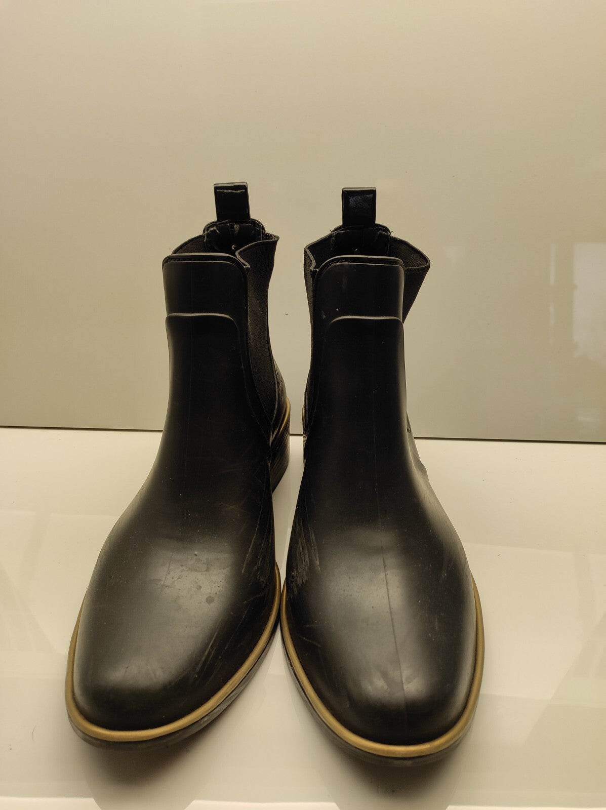 Kate Spade Sedgewick Women Boots 8 Black Rubber Pull On Ankle Rain Shoes