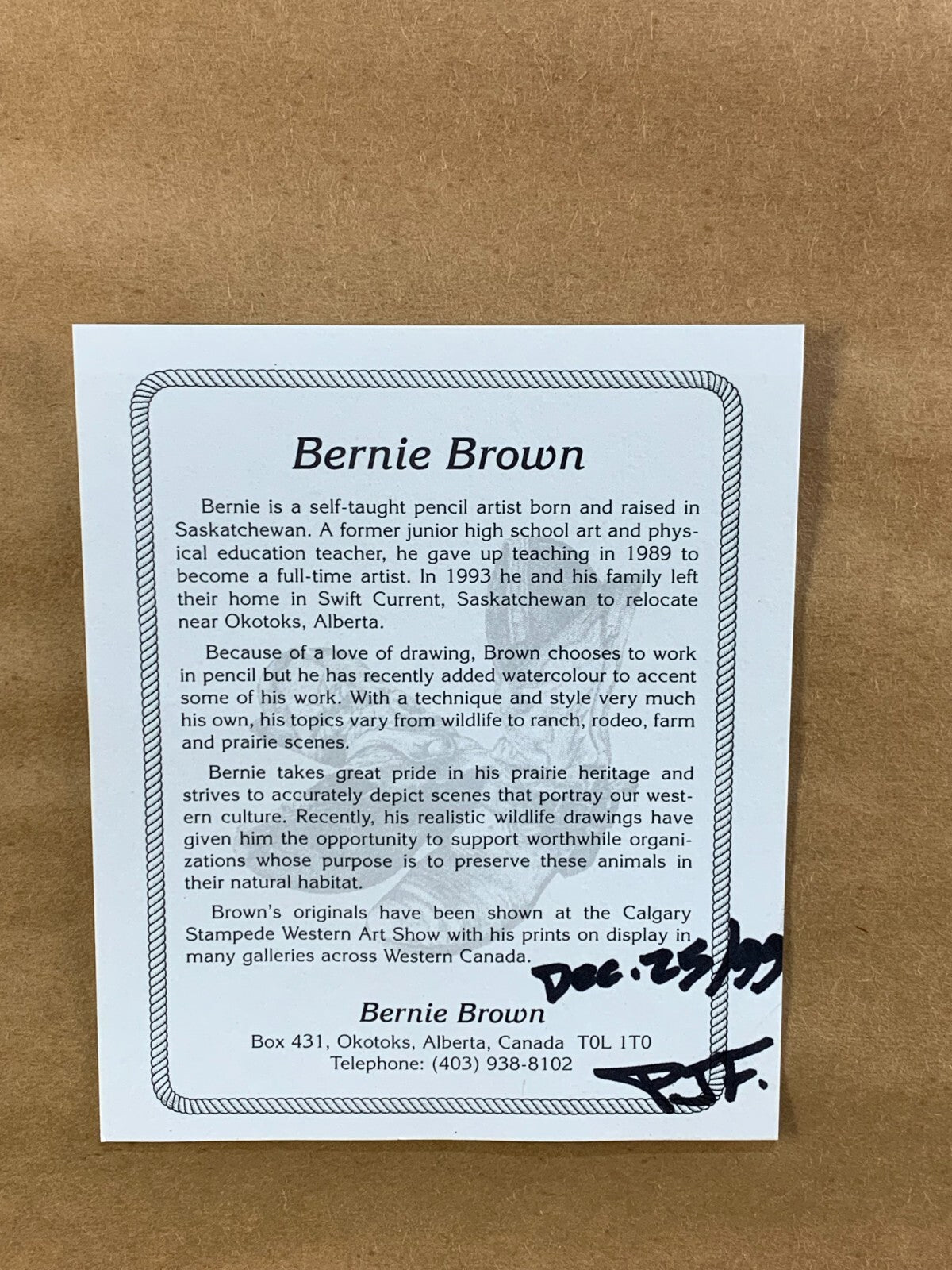 Bernie BJ Brown Canadian Pencil Artist "A Spring Tradition" Framed, # 162/795