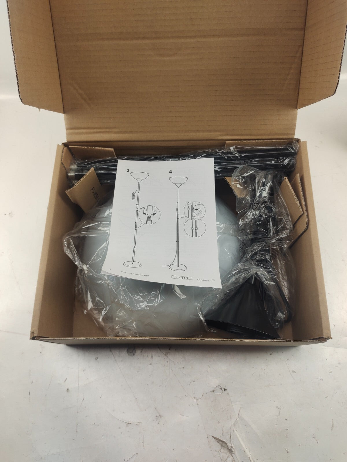 Ikea NOT Floor Uplight Lamp, Black New Open Box - Bulb Not Included