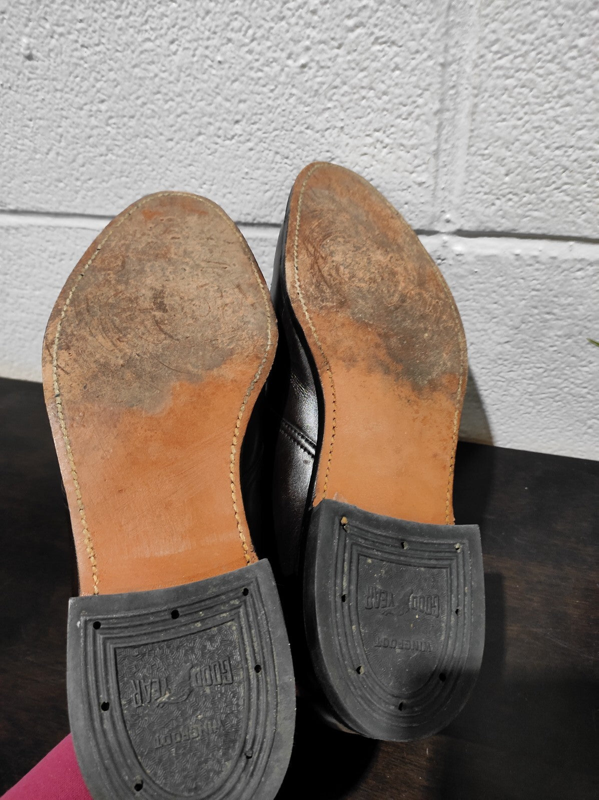 Eatonia Brown Men's Longwing Wingtip Shoes Brogue Derby Vibram Goodyear Welted