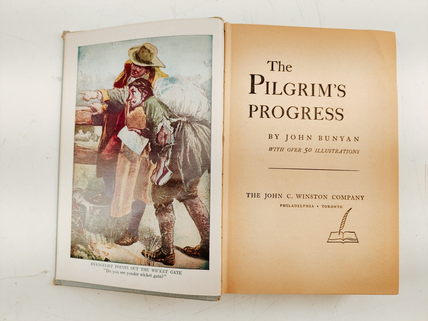 John Bunyan Pilgrim's Progress Illustrated Edition 1933 Antique HC Book