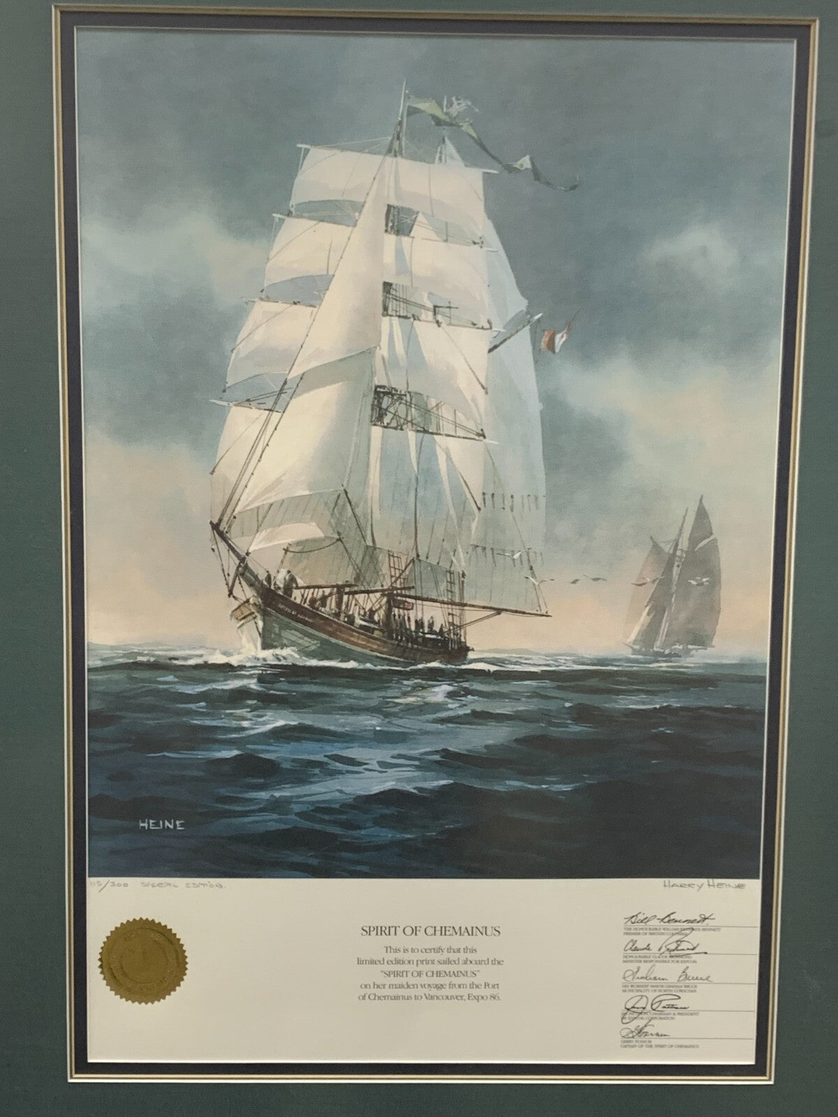 "Spirit of Chemainus"... limited edition print by Harry Heine, 115/300