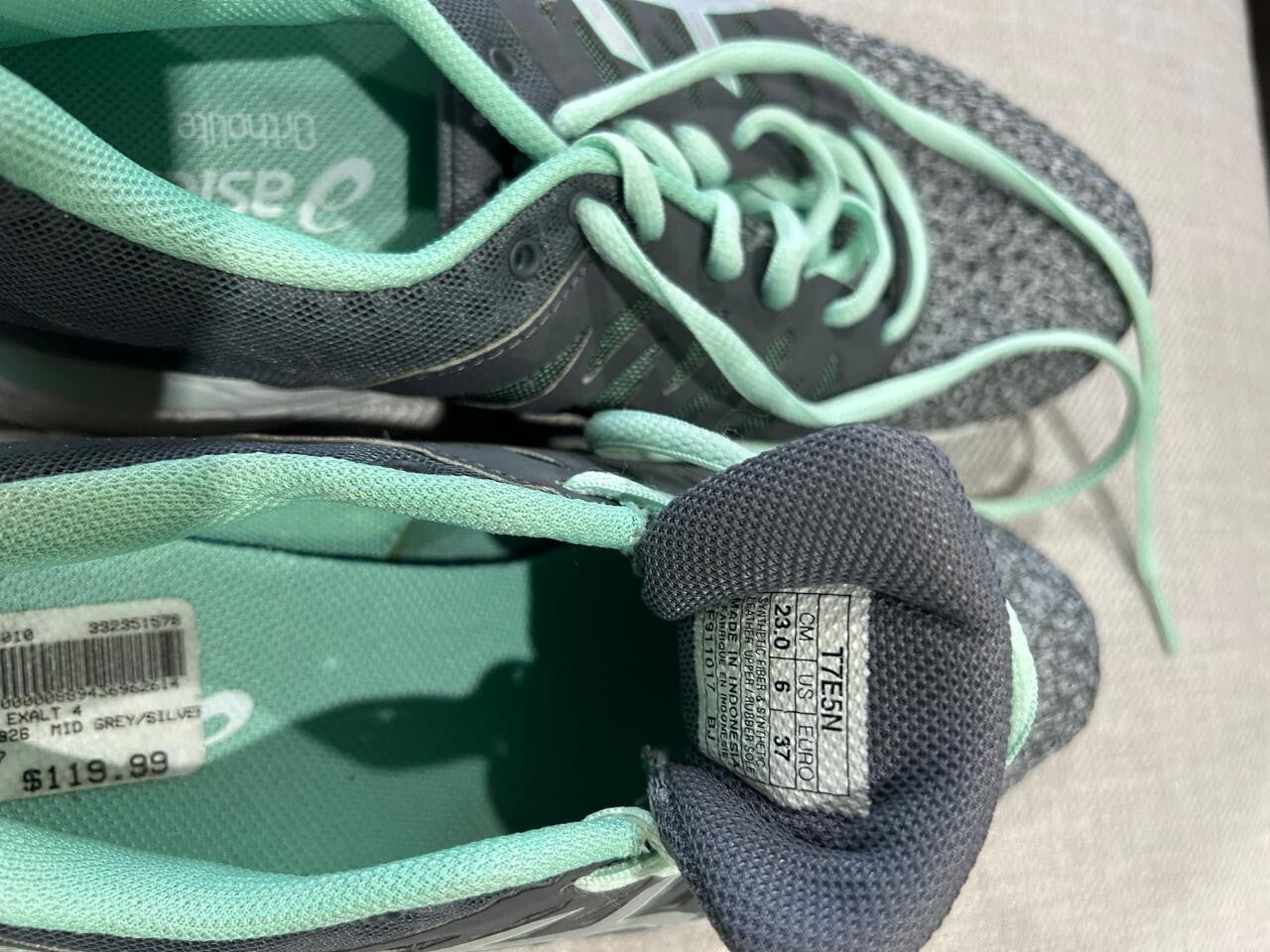 Asics Ortholite Mid Grey/Silver Gel EXALT 4 Women's Size 6