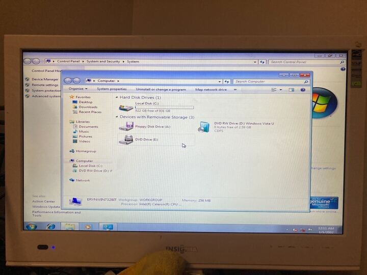 HP Pavilion 514n Celeron 2.30 GHz 256MB RAM, 1TB Windows 7 - Retro gaming PC