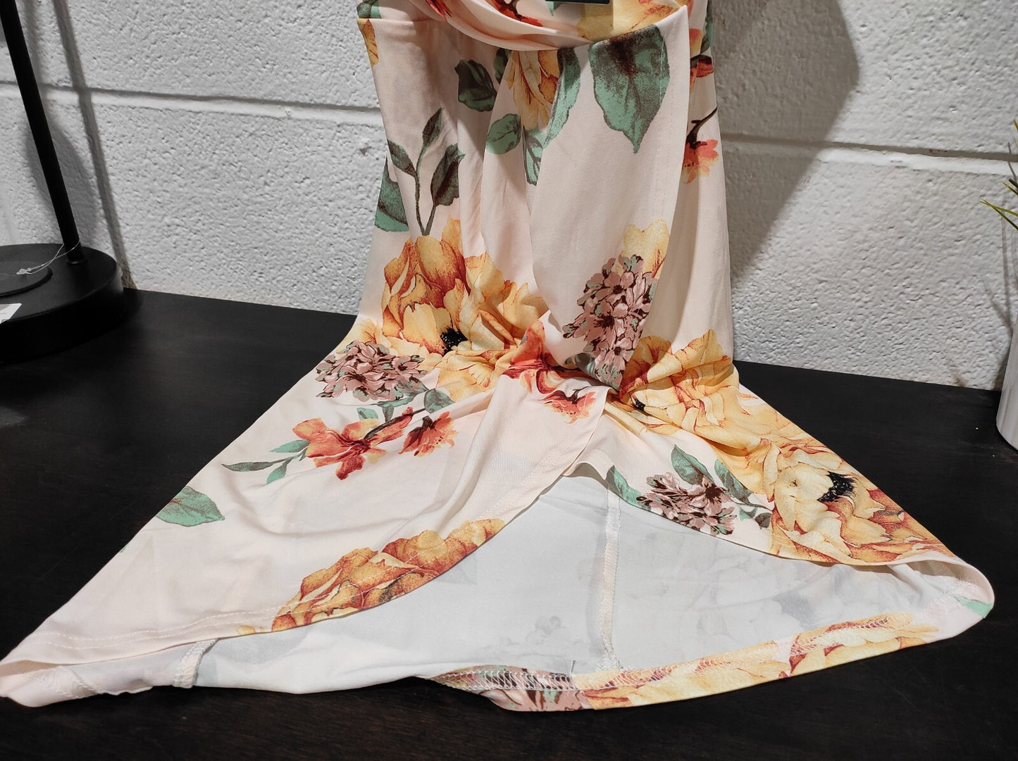 Seduction Trac Size- S Midi Strappy Back Floral Tank Dress Petal Pink