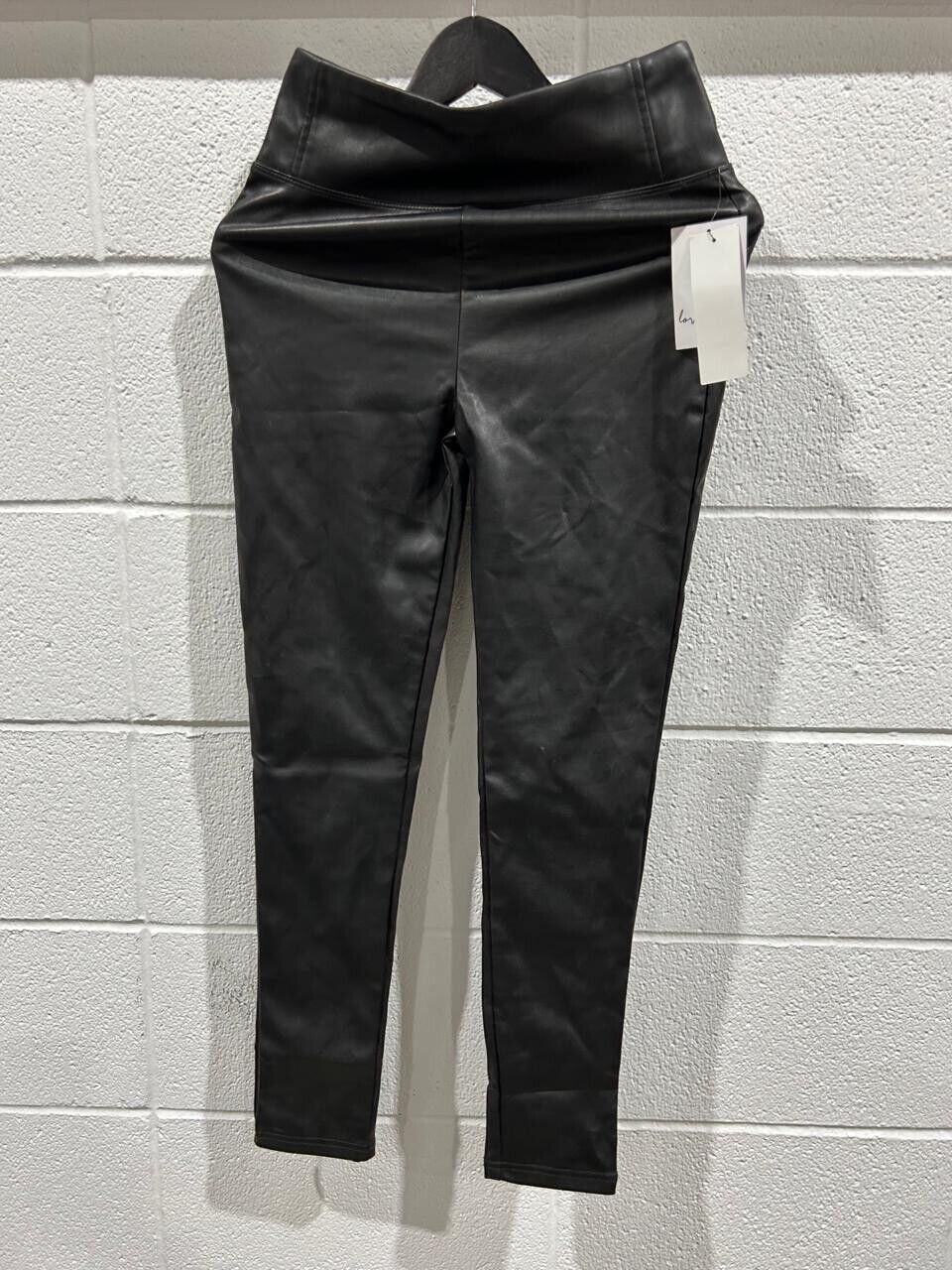 Love, Fire Women's Black Faux Leather Leggings Skinny Fit