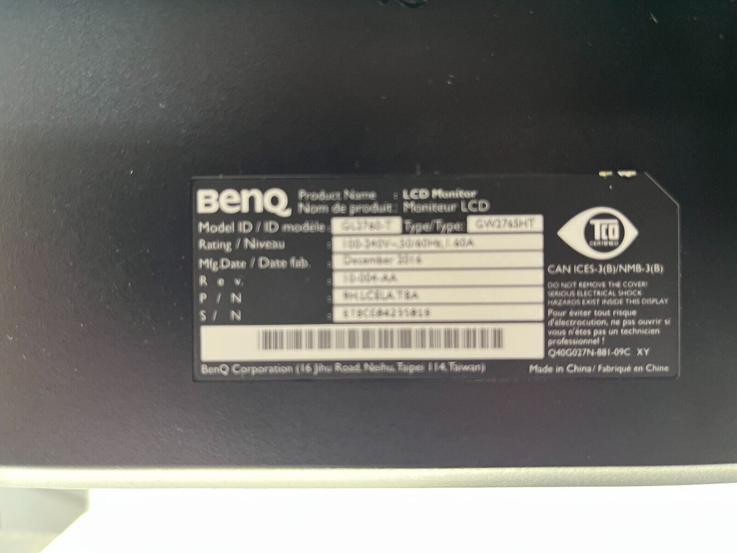 BenQ GW2765HT 27" IPS Monitor LED LCD B Grade