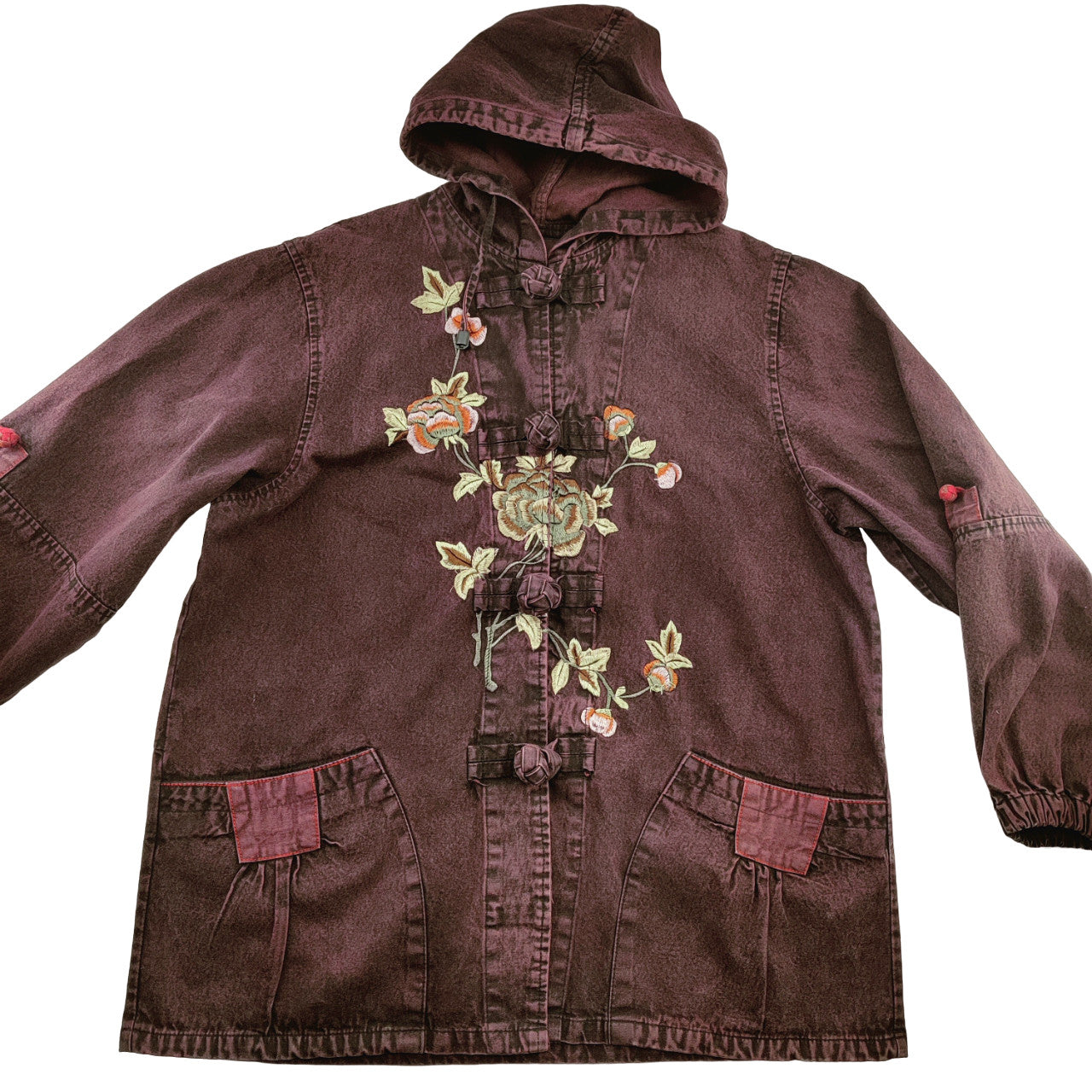 Unique Women's Purple Jacket with Flower Embroidery