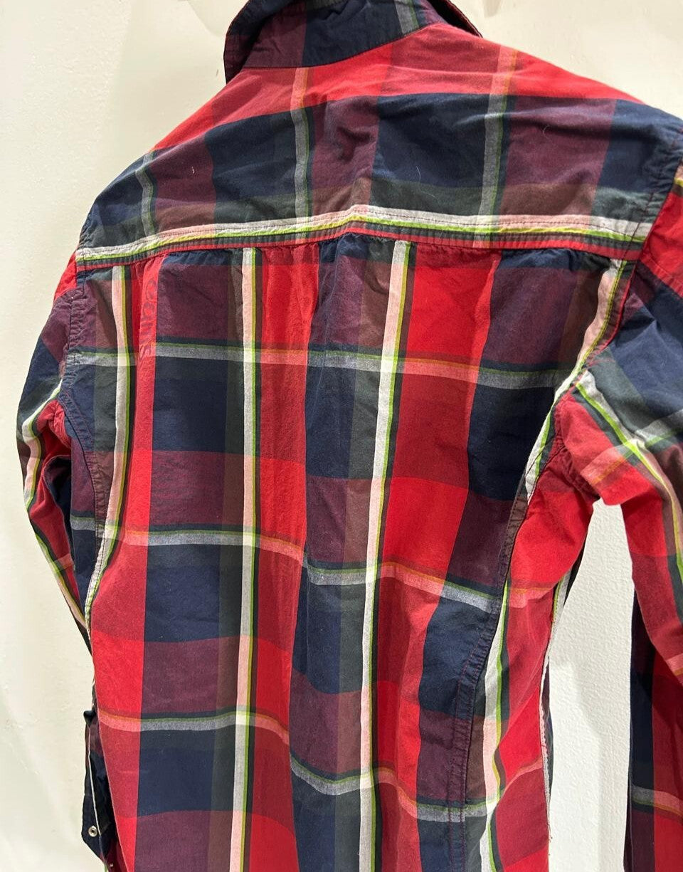 Tulip Contemporary Fit Red Plaid Shirt Women's Size S
