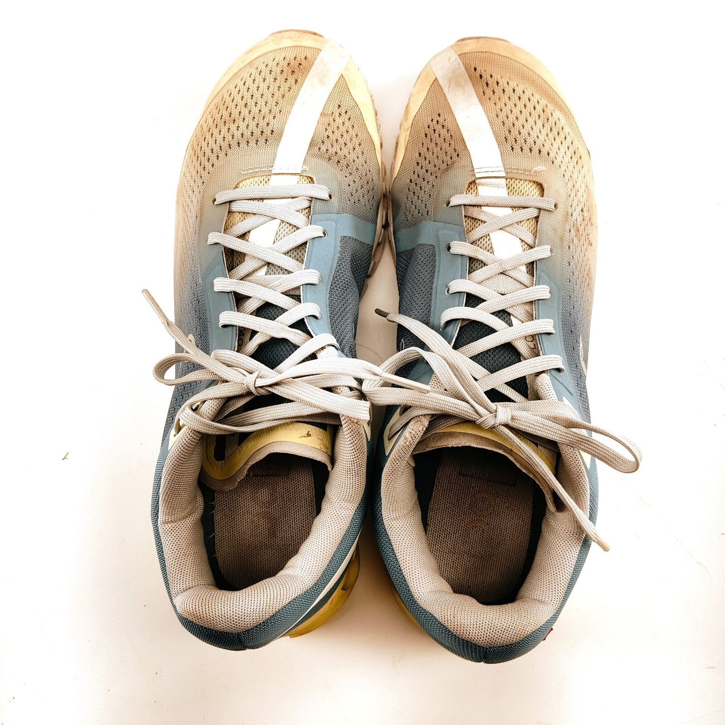 On Cloudflow Cloudtec Blue Yellow Running Shoes Men's Size 8.5