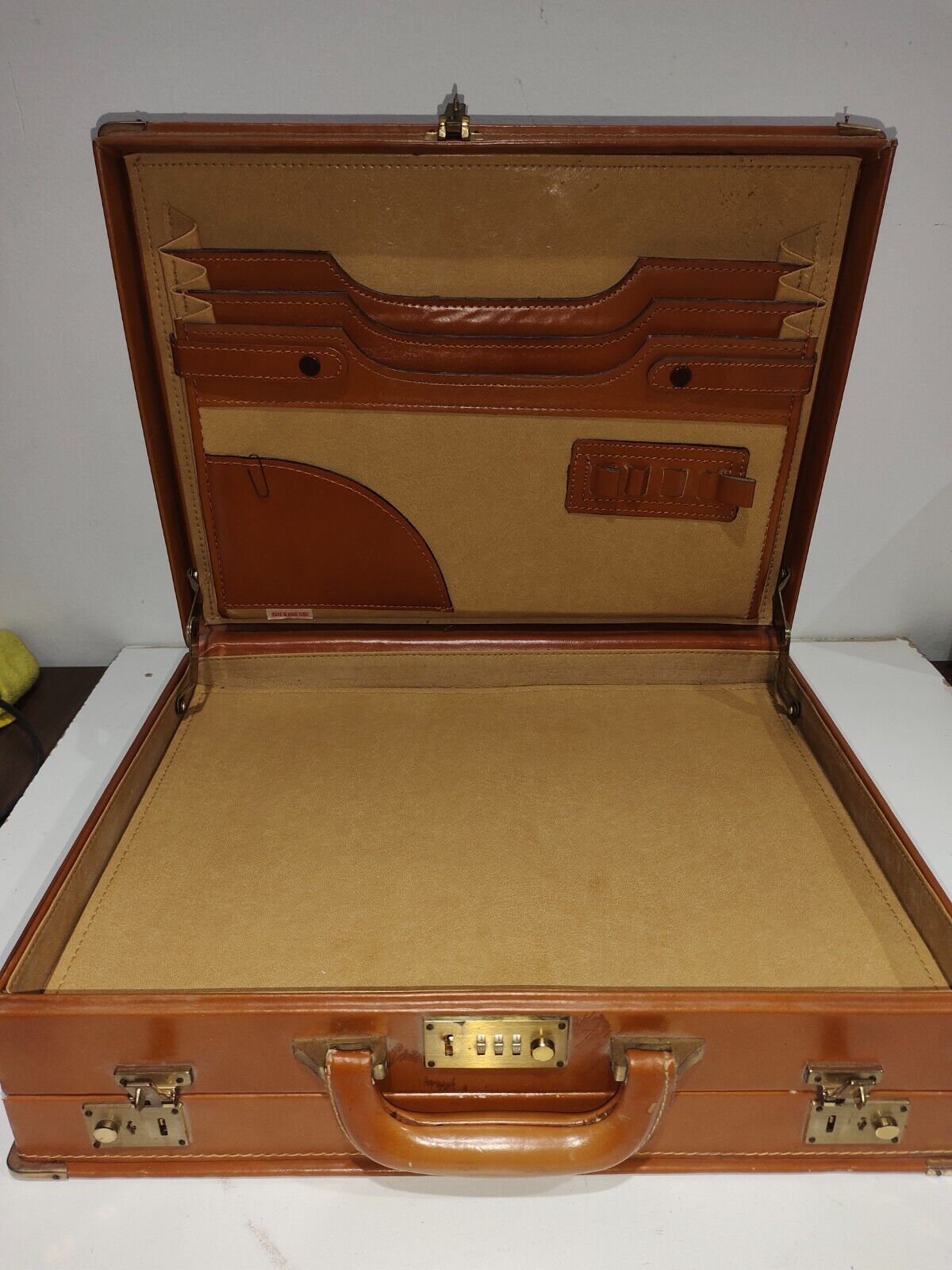 Vintage Tan Brown Suitcase