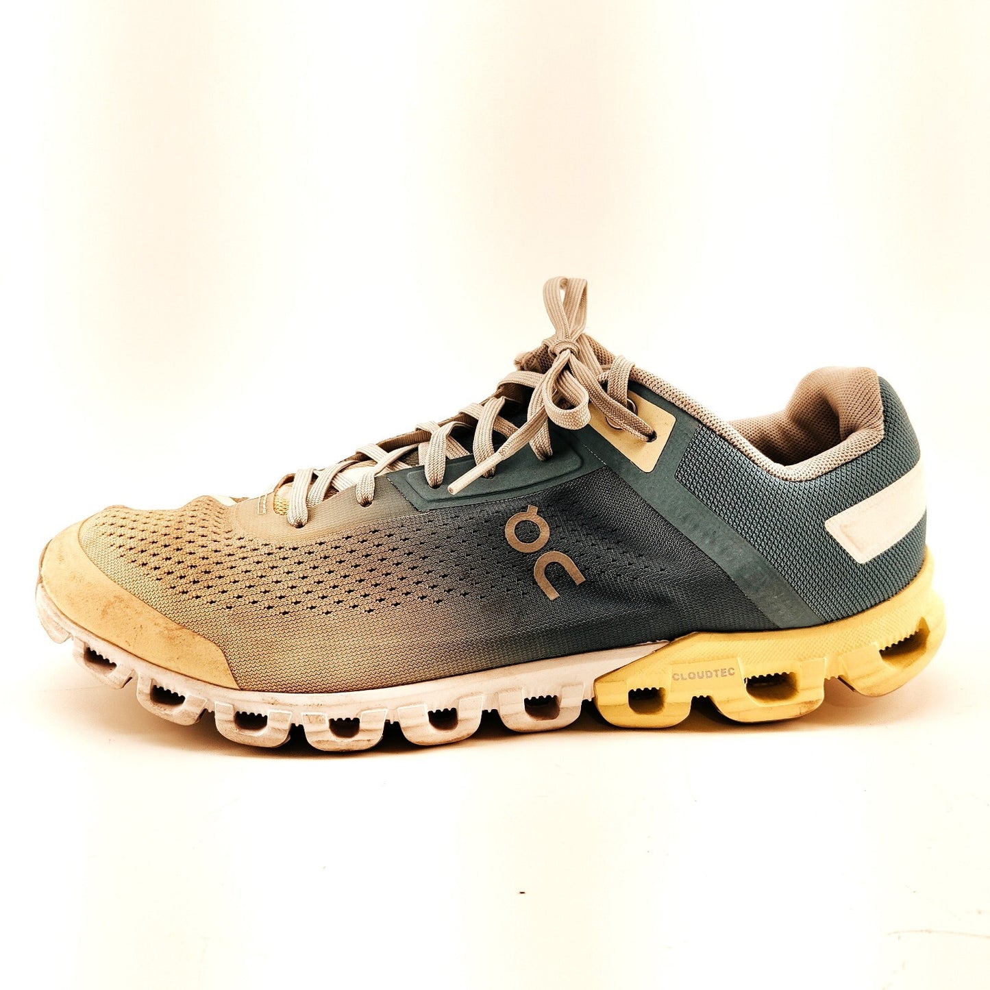 On Cloudflow Cloudtec Blue Yellow Running Shoes Men's Size 8.5
