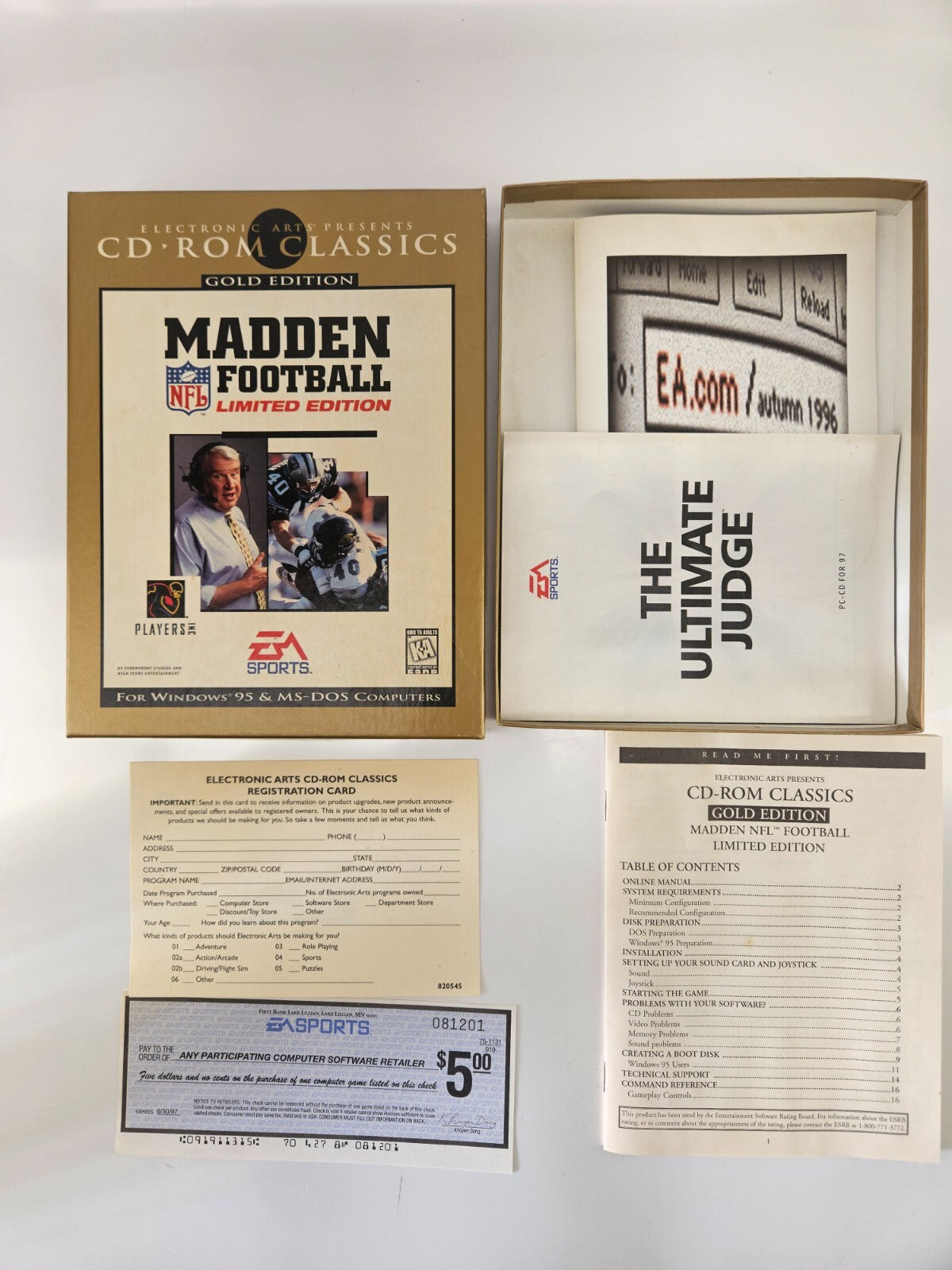 Madden Football Limited Edition Gold Edition (PC, 1996)