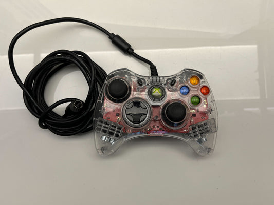 PDP Afterglow Xbox 360 Wired Controller Clear/Red PL-3702