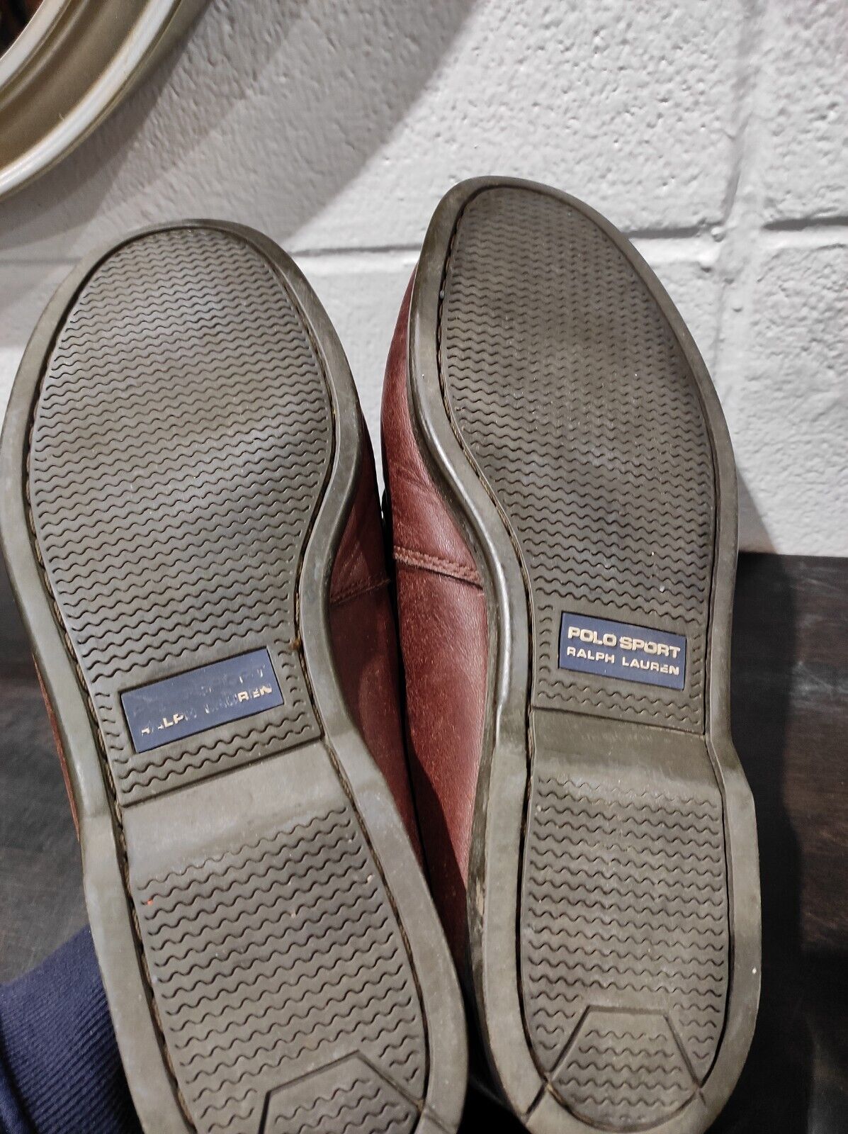 Vintage 90s POLO SPORT Ralph Lauren Boat Shoes Loafers Brown Leather Men's US 10