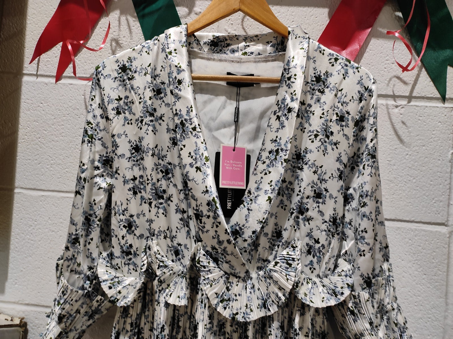 NWT Pretty Little Thing Women's Size 12 Floral Corset A Line Dress