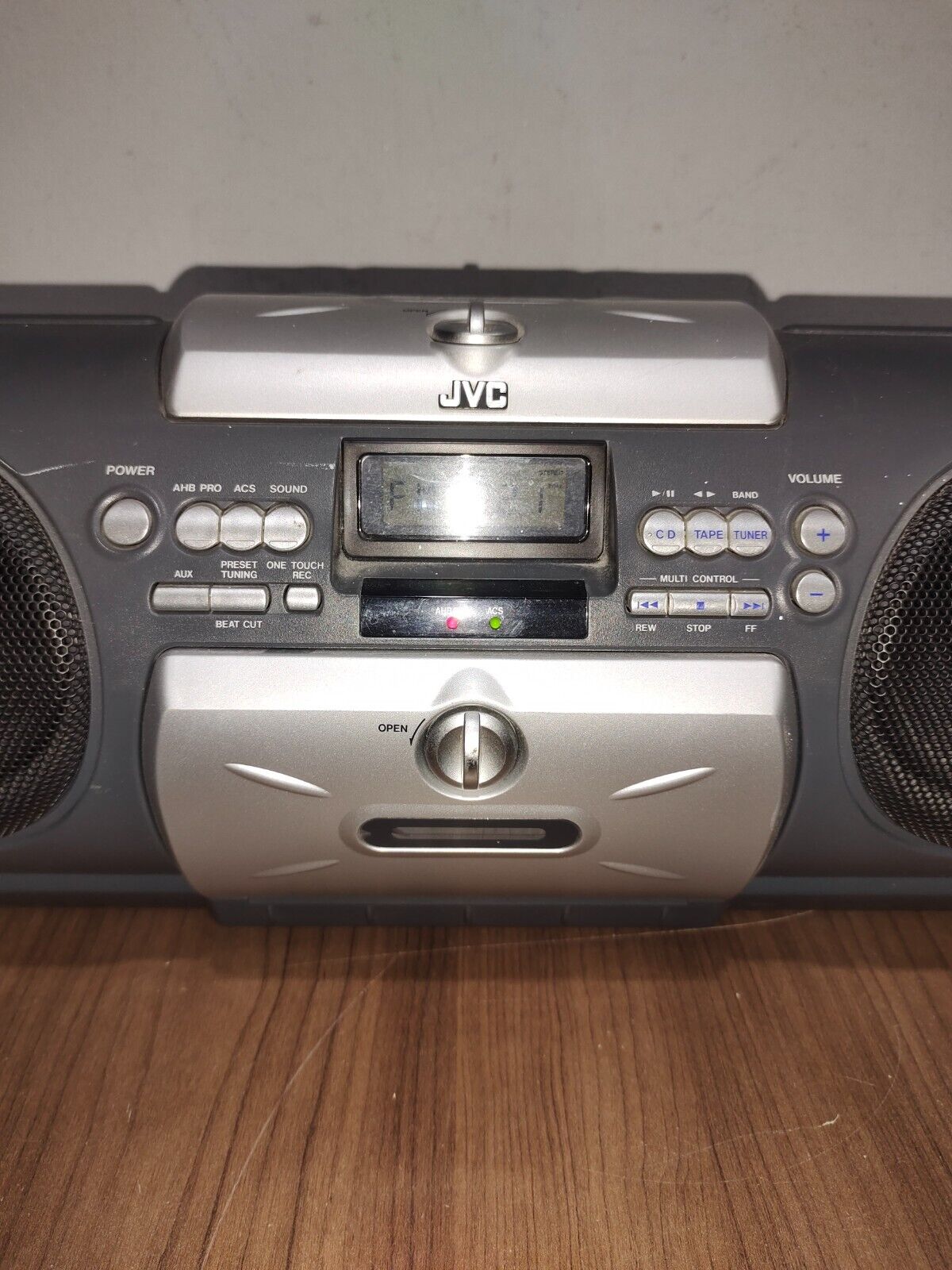 JVC Kaboom RV-B55GY Boombox CD Radio Tuner