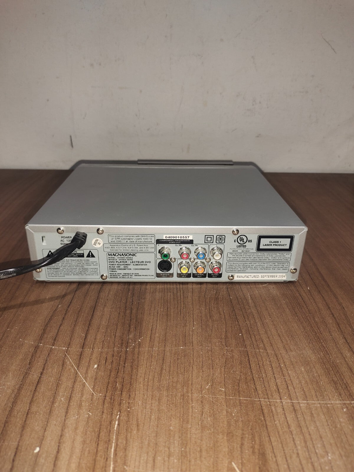 Magnasonic DVD805 DVD/CD/MP3 Player