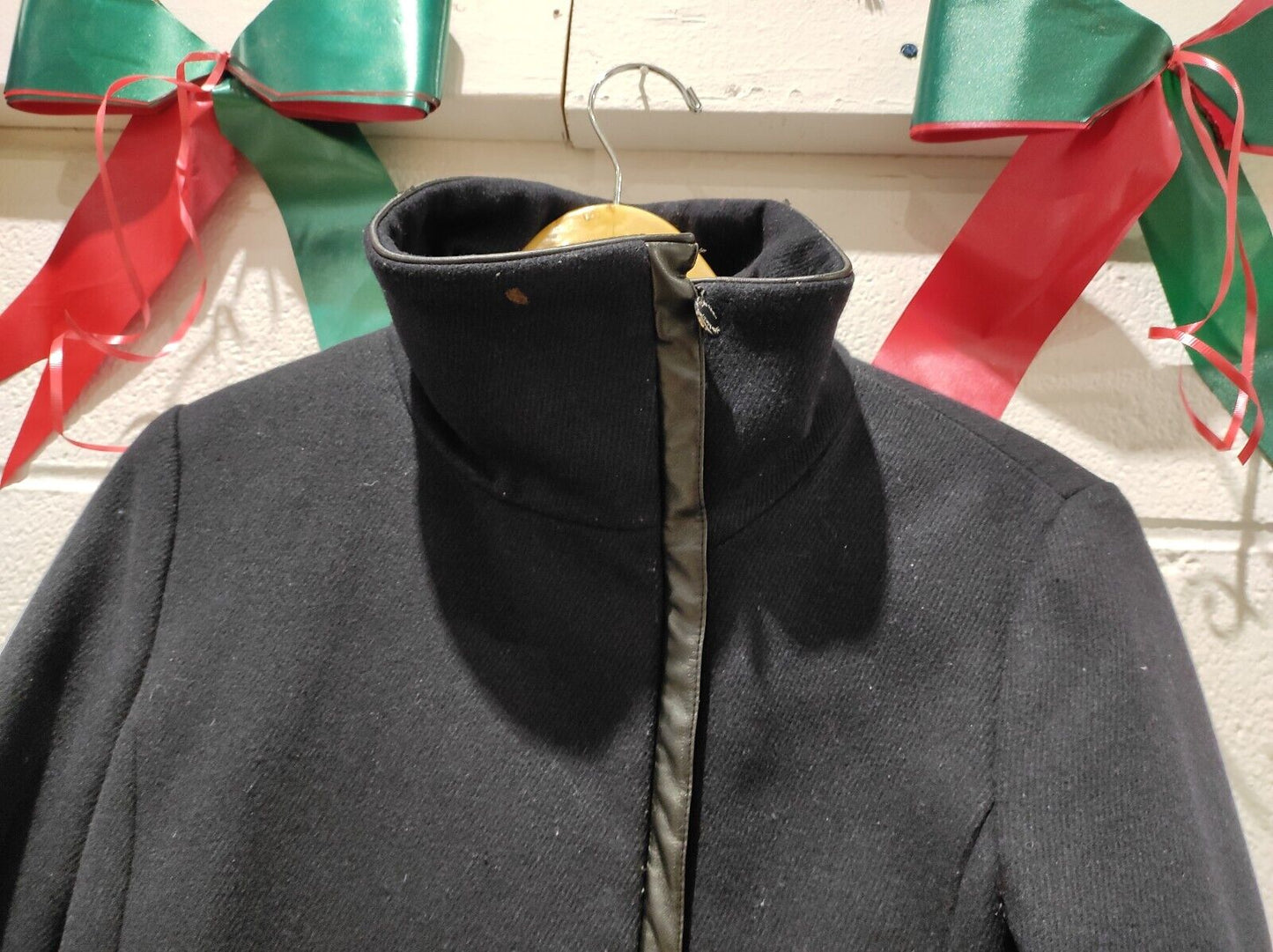 Calvin Klein Wool Blend Jacket High Fashion Size-6 Black