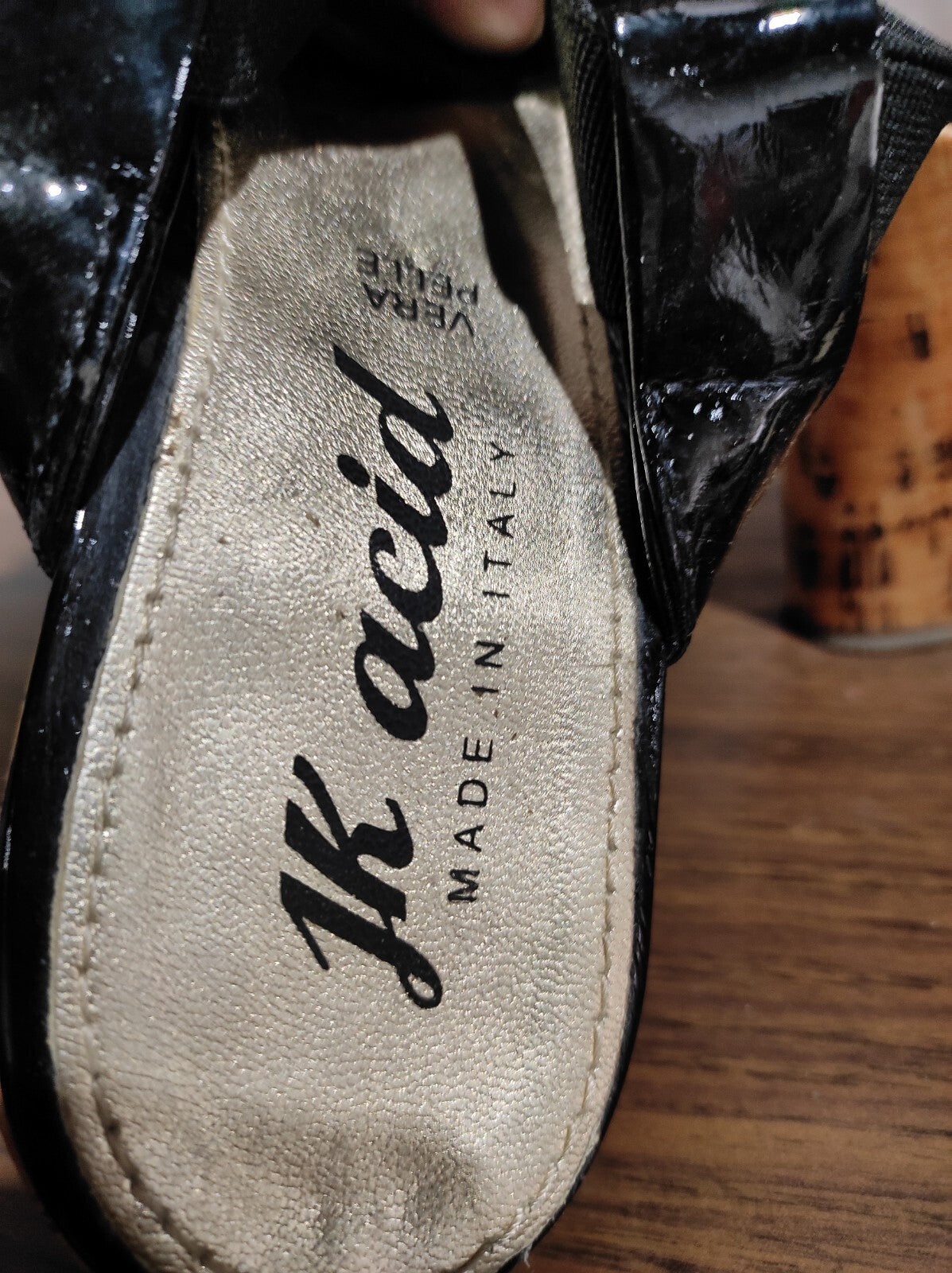 JK Acid Made in Italy Women's STALLION WEDGE SANDALS Black Size- 38