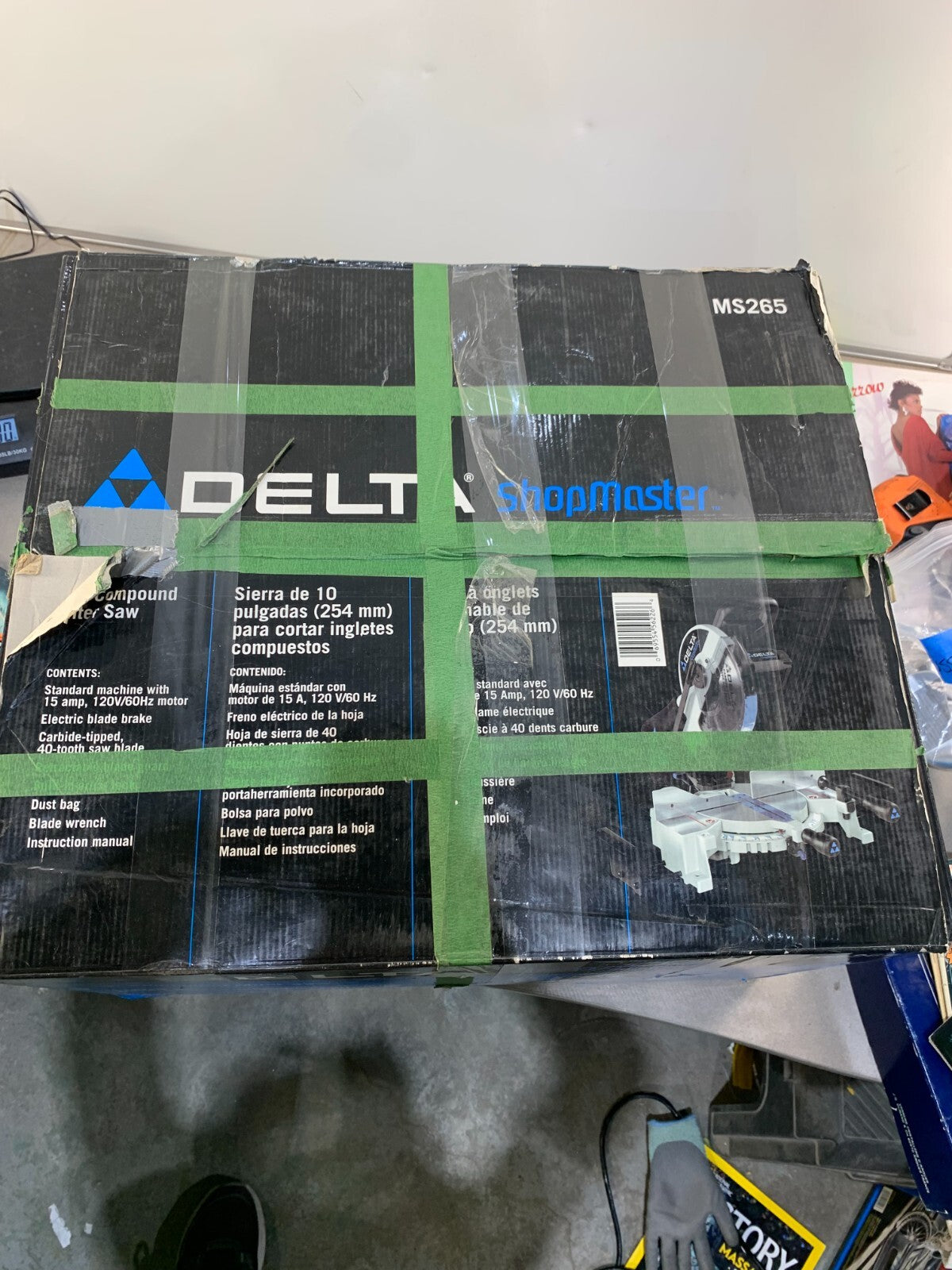 DELTA Shopmaster MS265 10” Compound Miter Saw W/ manual & blade