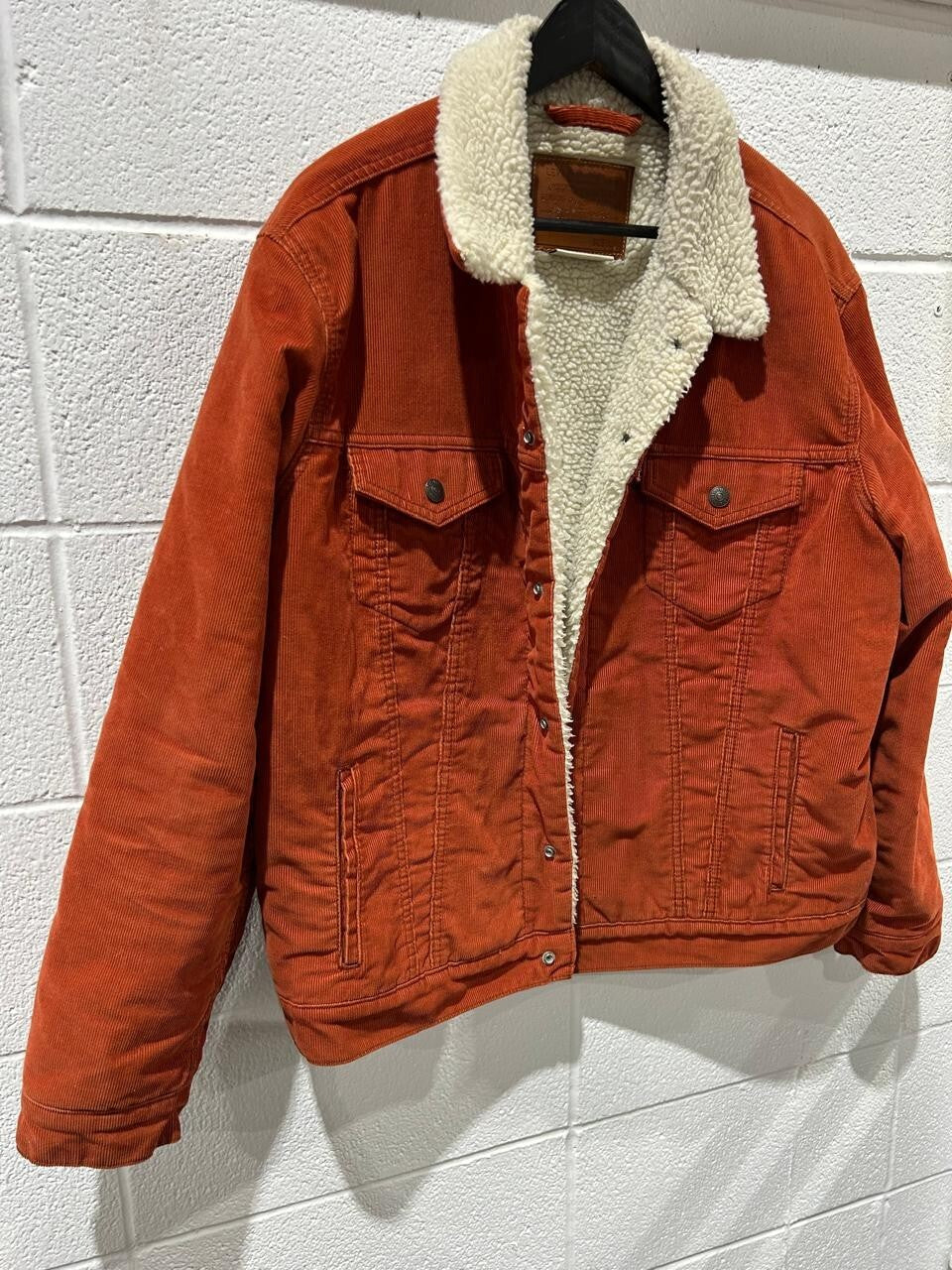 Levi's Corduroy Sherpa Trucker Jacket Picante-Red Size L